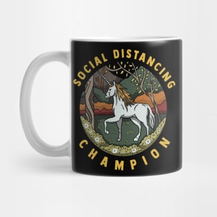 Social Distancing Champion - Unicorn - Funny Mug